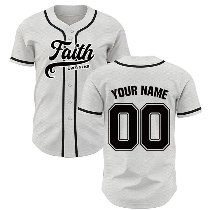 Christianartworkshop Faith Over Fear Maglia da baseball unisex personalizzata con nome e numero - image 17