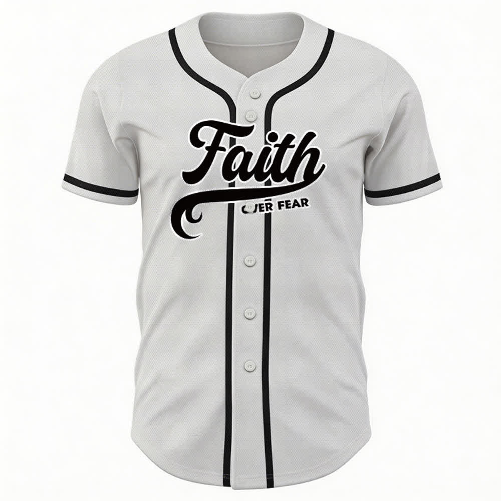 Christianartworkshop Faith Over Fear Maglia da baseball unisex personalizzata con nome e numero - image 18