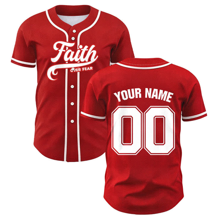 Christianartworkshop Faith Over Fear Maglia da baseball unisex personalizzata con nome e numero - image 25