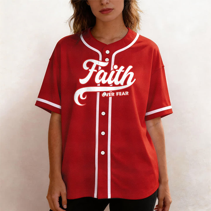 Christianartworkshop Faith Over Fear Maglia da baseball unisex personalizzata con nome e numero - image 28