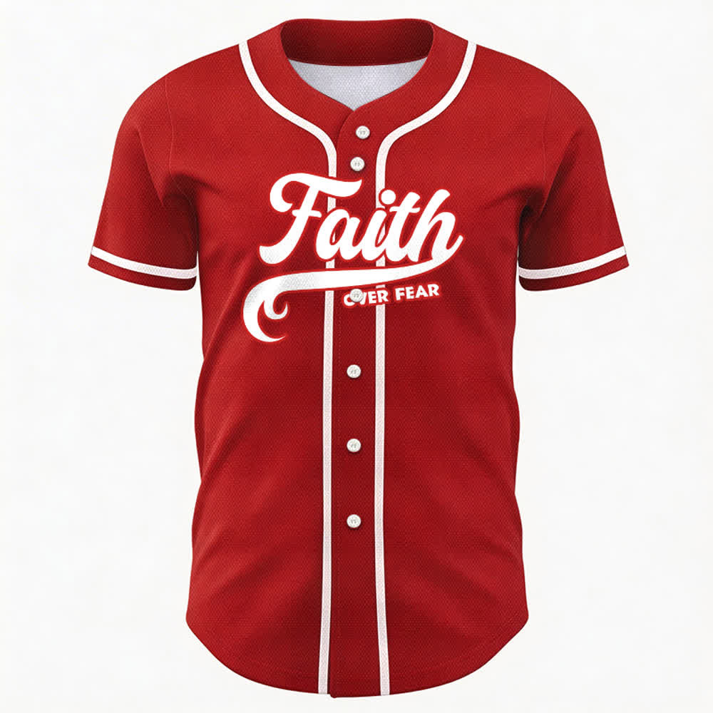 Christianartworkshop Faith Over Fear Maglia da baseball unisex personalizzata con nome e numero - image 26