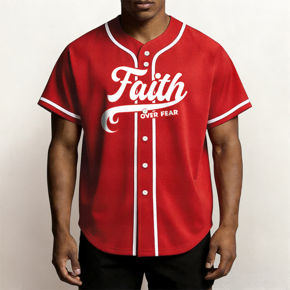Christianartworkshop Faith Over Fear Maglia da baseball unisex personalizzata con nome e numero - image 30