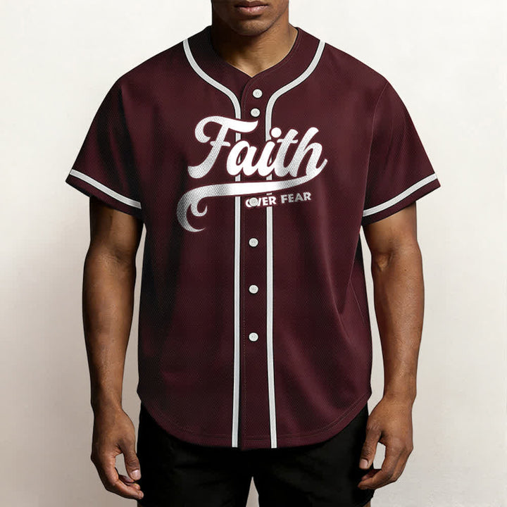 Christianartworkshop Faith Over Fear Maglia da baseball unisex personalizzata con nome e numero - image 36