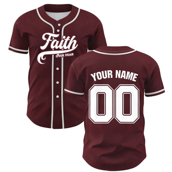 Christianartworkshop Faith Over Fear Maglia da baseball unisex personalizzata con nome e numero - image 33