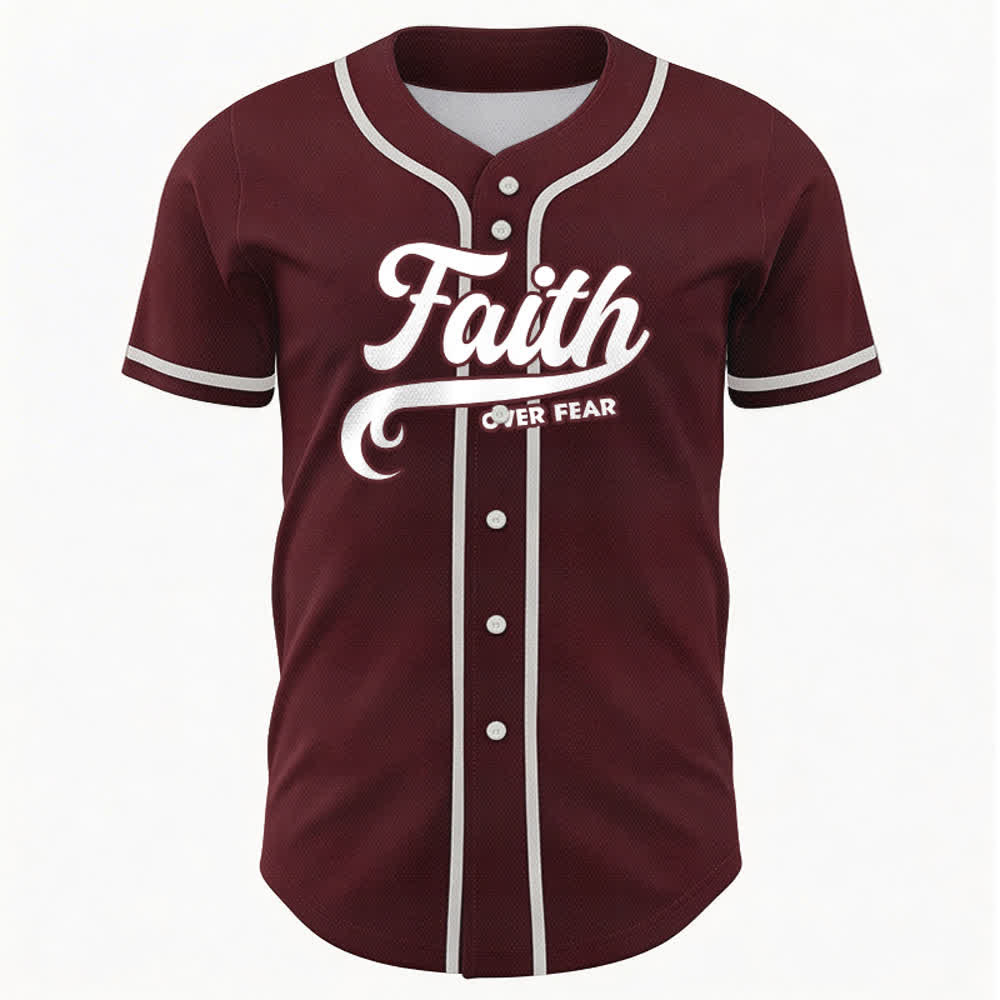 Christianartworkshop Faith Over Fear Maglia da baseball unisex personalizzata con nome e numero - image 34