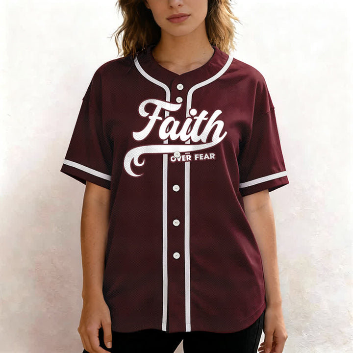 Christianartworkshop Faith Over Fear Maglia da baseball unisex personalizzata con nome e numero - image 38