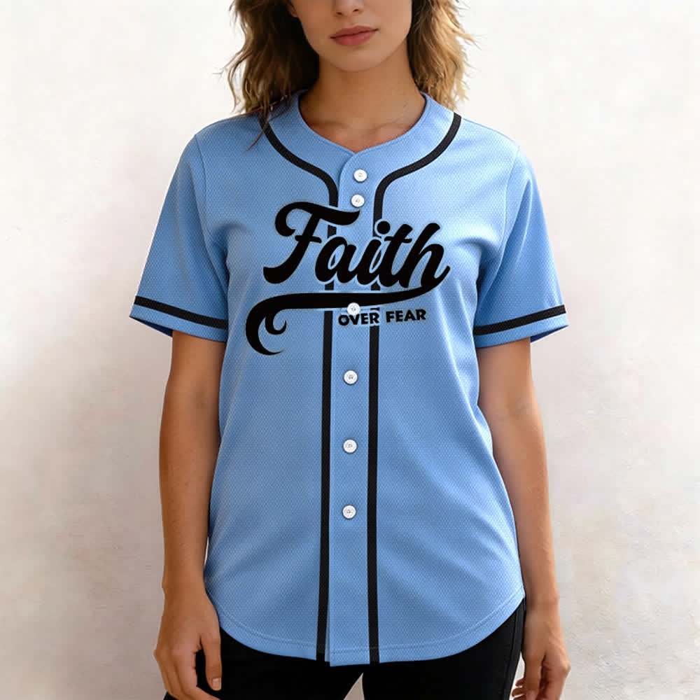Christianartworkshop Faith Over Fear Maglia da baseball unisex personalizzata con nome e numero - image 44