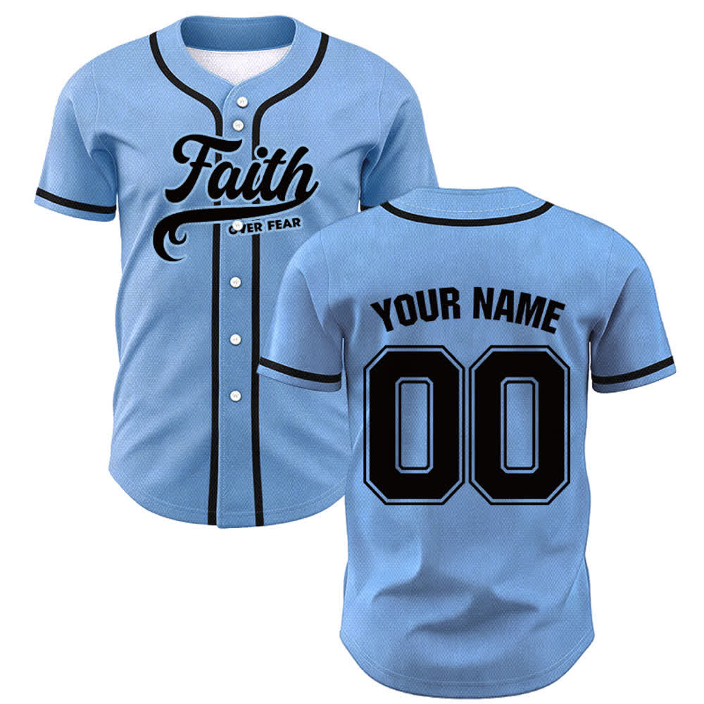 Christianartworkshop Faith Over Fear Maglia da baseball unisex personalizzata con nome e numero - image 41