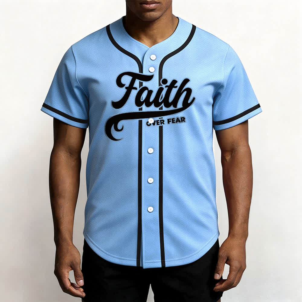 Christianartworkshop Faith Over Fear Maglia da baseball unisex personalizzata con nome e numero - image 46