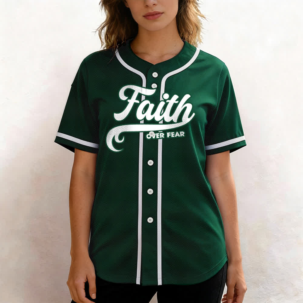 Christianartworkshop Faith Over Fear Maglia da baseball unisex personalizzata con nome e numero - image 52