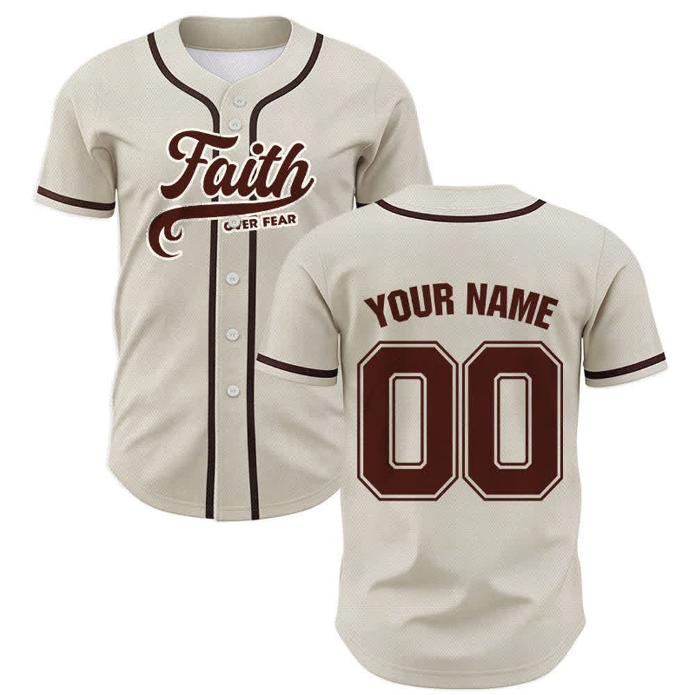 Christianartworkshop Faith Over Fear Maglia da baseball unisex personalizzata con nome e numero - image 57