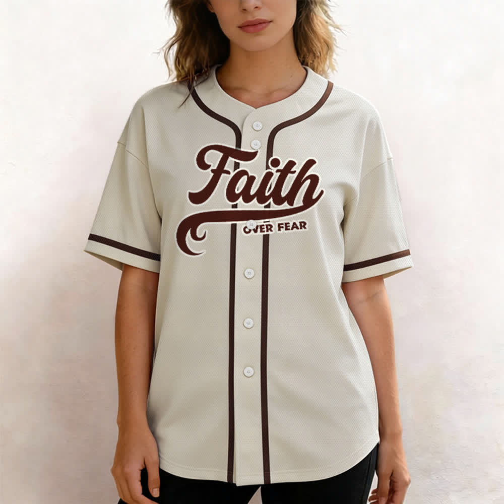 Christianartworkshop Faith Over Fear Maglia da baseball unisex personalizzata con nome e numero - image 60