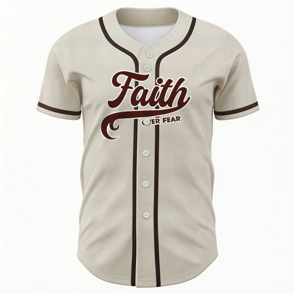 Christianartworkshop Faith Over Fear Maglia da baseball unisex personalizzata con nome e numero - image 58