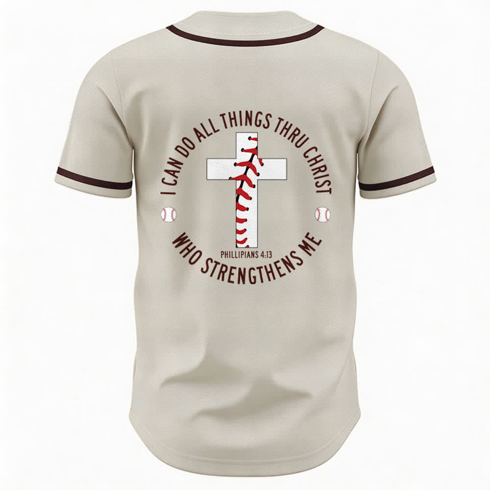 Christianartworkshop Filippesi 4:13 Posso fare ogni cosa Maglia da baseball unisex - image 1
