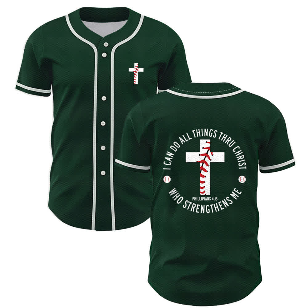 Christianartworkshop Filippesi 4:13 Posso fare ogni cosa Maglia da baseball unisex - Verde - 5XL - image 49