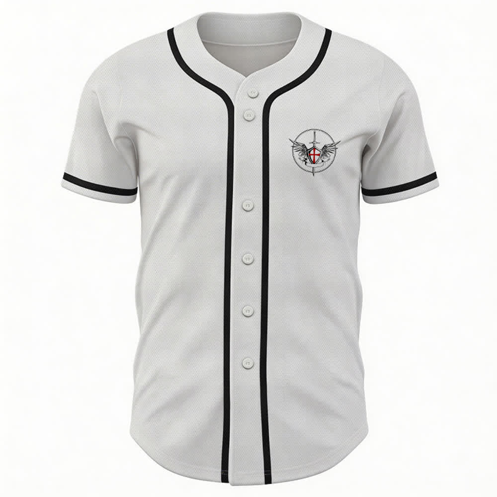 Christianartworkshop Maglia da baseball unisex con la scritta "San Michele Arcangelo, difendici" - image 2