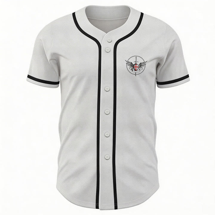 Christianartworkshop Maglia da baseball unisex con la scritta "San Michele Arcangelo, difendici" - image 2