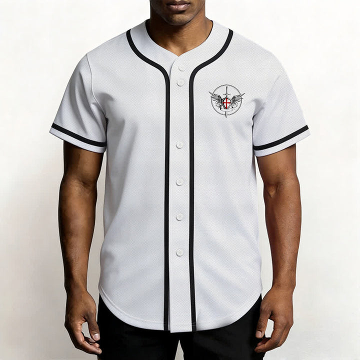Christianartworkshop Maglia da baseball unisex con la scritta "San Michele Arcangelo, difendici" - image 6