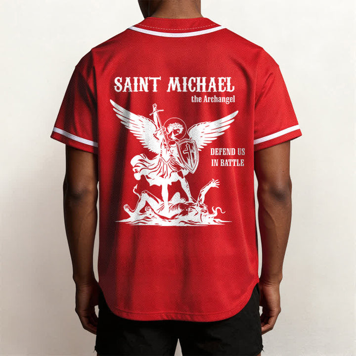 Christianartworkshop Maglia da baseball unisex con la scritta "San Michele Arcangelo, difendici" - image 19