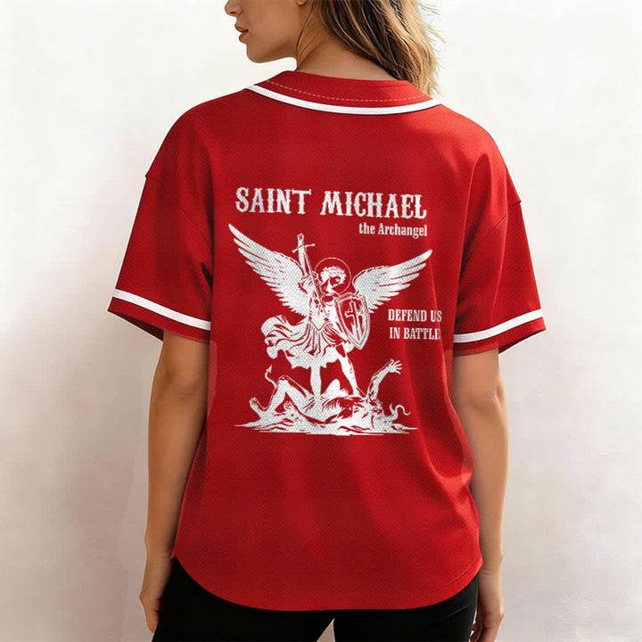 Christianartworkshop Maglia da baseball unisex con la scritta "San Michele Arcangelo, difendici" - image 17