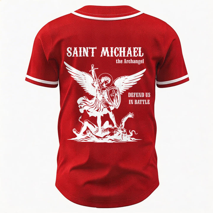 Christianartworkshop Maglia da baseball unisex con la scritta "San Michele Arcangelo, difendici" - image 15