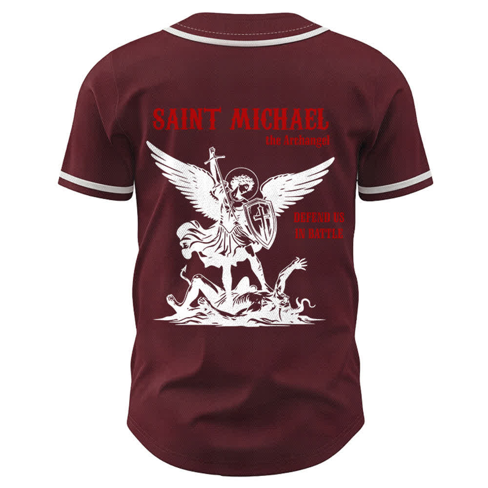 Christianartworkshop Maglia da baseball unisex con la scritta "San Michele Arcangelo, difendici" - image 22