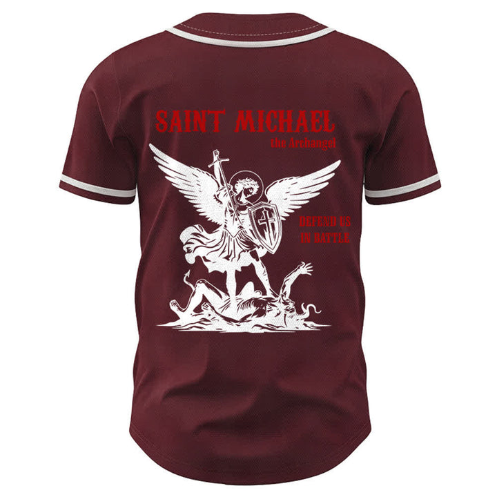Christianartworkshop Maglia da baseball unisex con la scritta "San Michele Arcangelo, difendici" - image 22