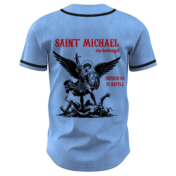 Christianartworkshop Maglia da baseball unisex con la scritta "San Michele Arcangelo, difendici" - image 29