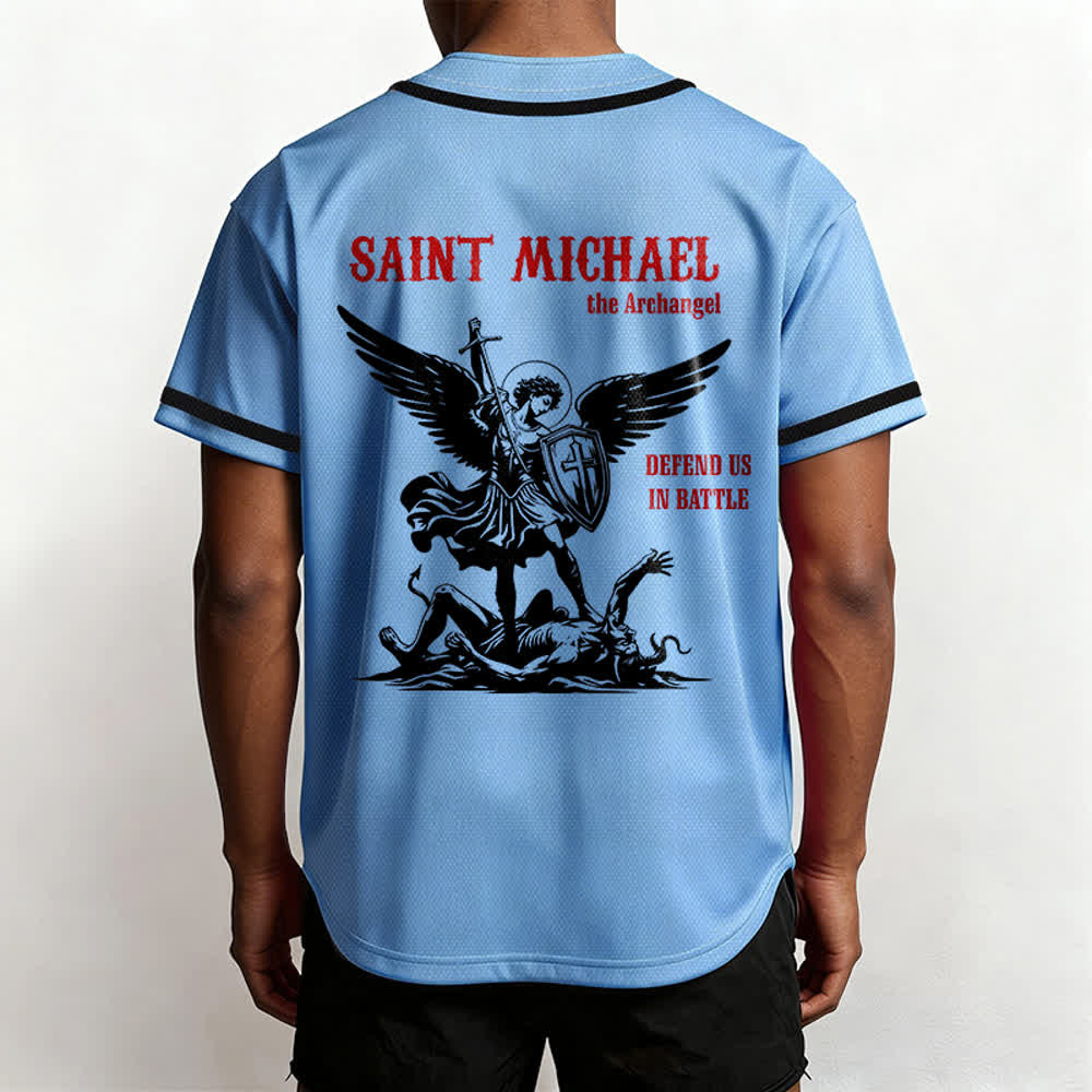 Christianartworkshop Maglia da baseball unisex con la scritta "San Michele Arcangelo, difendici" - image 33