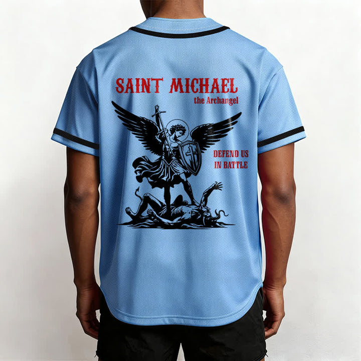 Christianartworkshop Maglia da baseball unisex con la scritta "San Michele Arcangelo, difendici" - image 33
