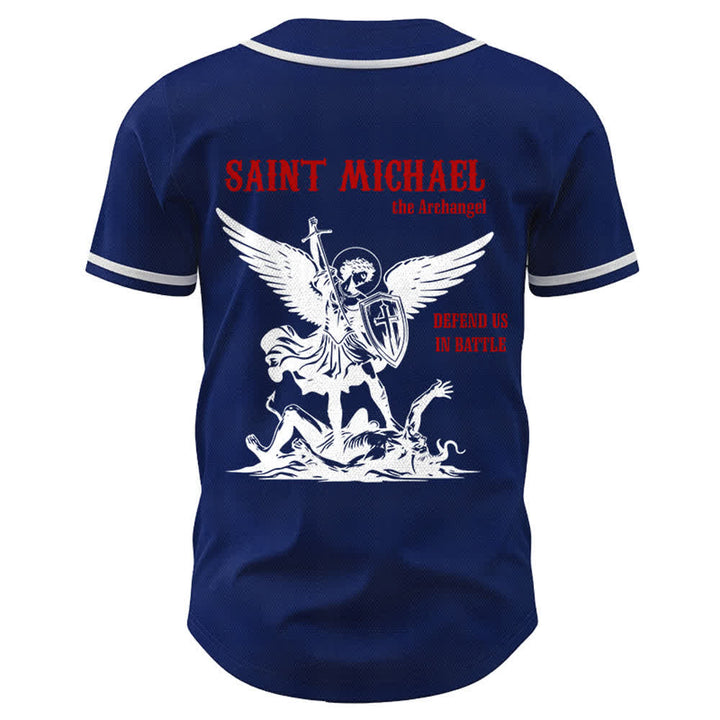 Christianartworkshop Maglia da baseball unisex con la scritta "San Michele Arcangelo, difendici" - image 36