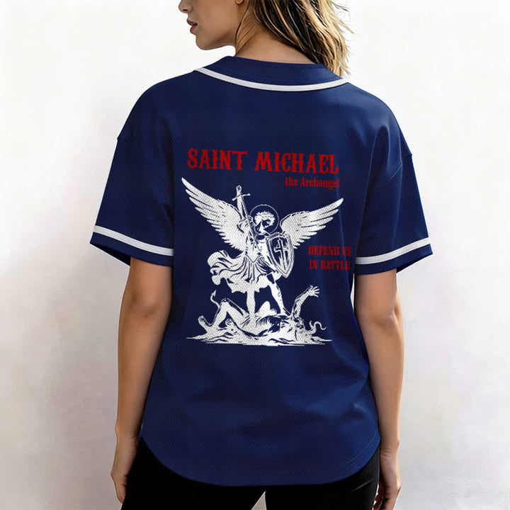 Christianartworkshop Maglia da baseball unisex con la scritta "San Michele Arcangelo, difendici" - image 40