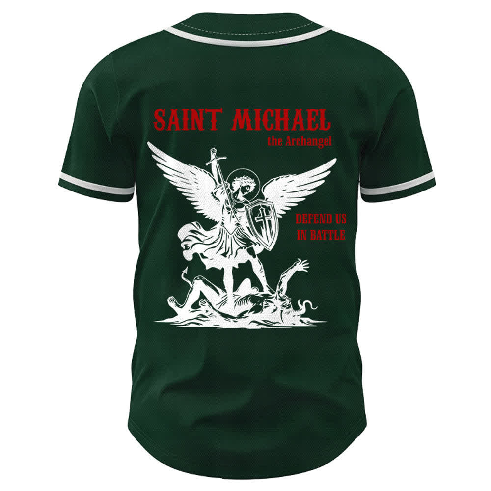 Christianartworkshop Maglia da baseball unisex con la scritta "San Michele Arcangelo, difendici" - image 43