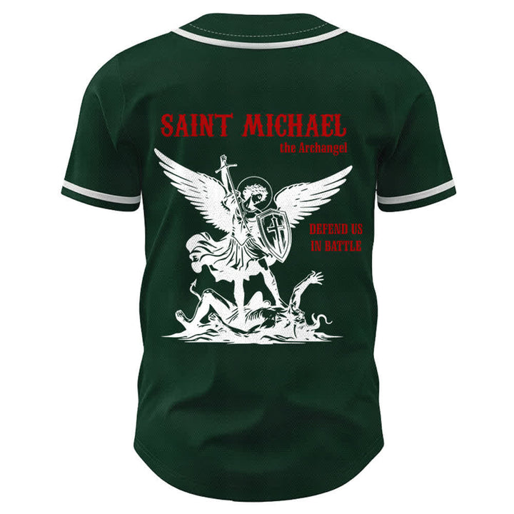 Christianartworkshop Maglia da baseball unisex con la scritta "San Michele Arcangelo, difendici" - image 43