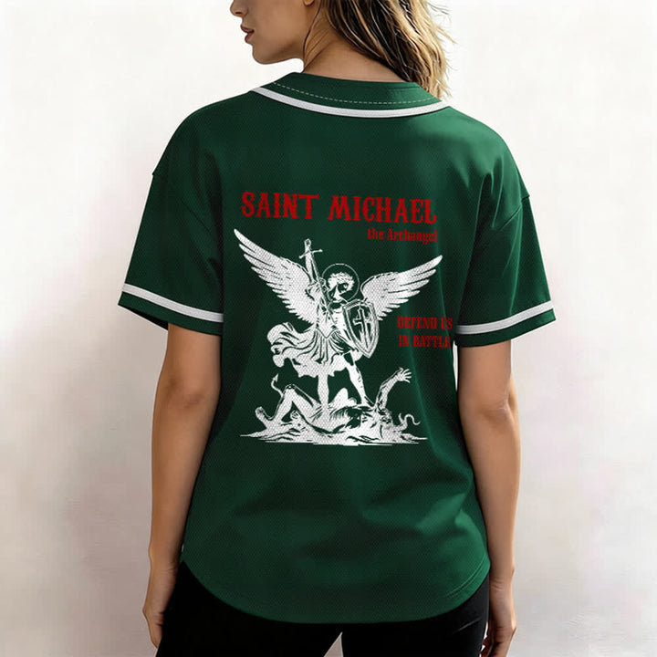 Christianartworkshop Maglia da baseball unisex con la scritta "San Michele Arcangelo, difendici" - image 45