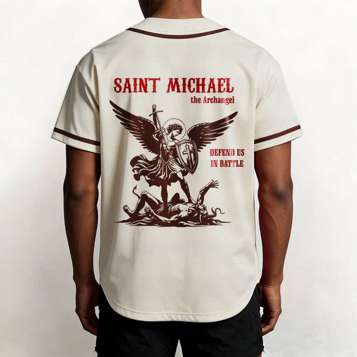 Christianartworkshop Maglia da baseball unisex con la scritta "San Michele Arcangelo, difendici" - image 54