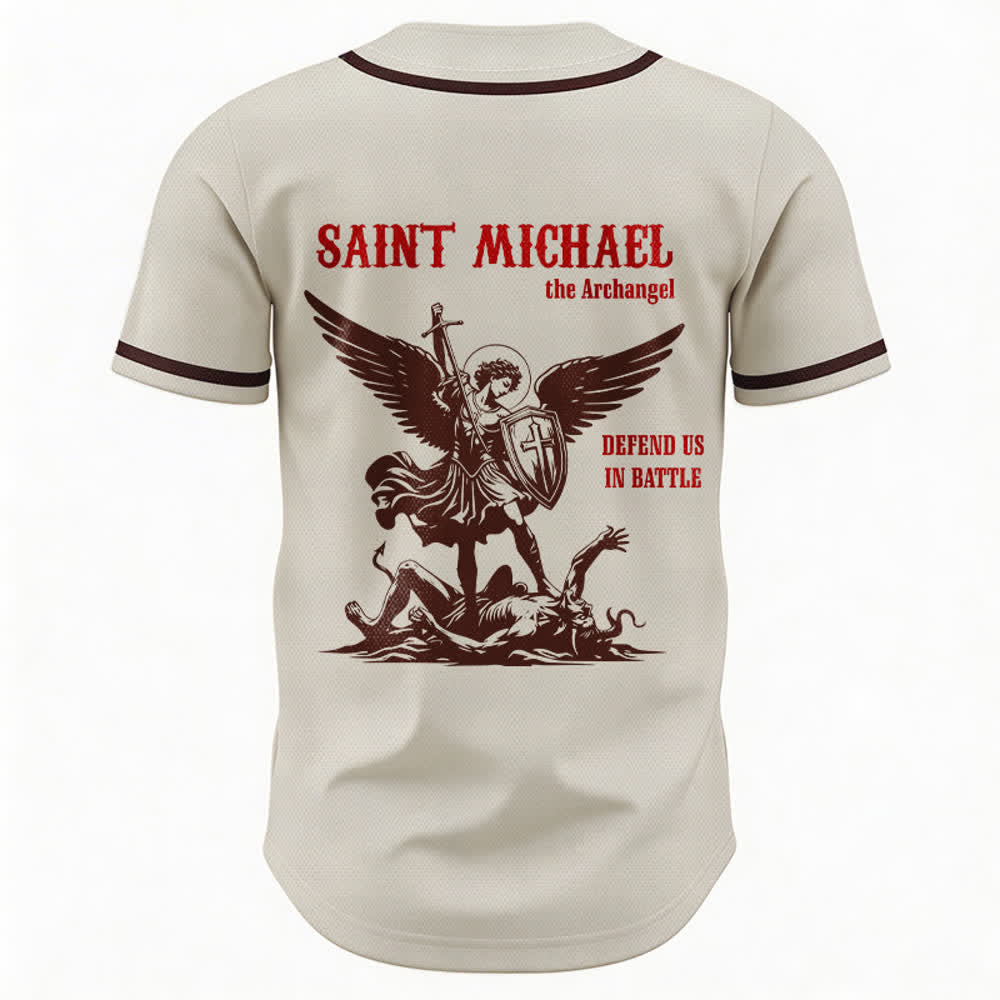 Christianartworkshop Maglia da baseball unisex con la scritta "San Michele Arcangelo, difendici" - image 50