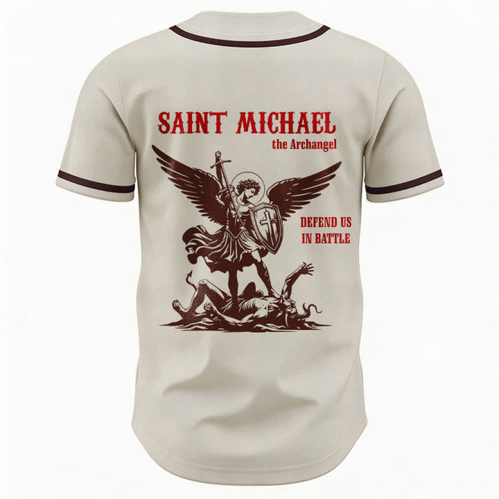 Christianartworkshop Maglia da baseball unisex con la scritta "San Michele Arcangelo, difendici" - image 50