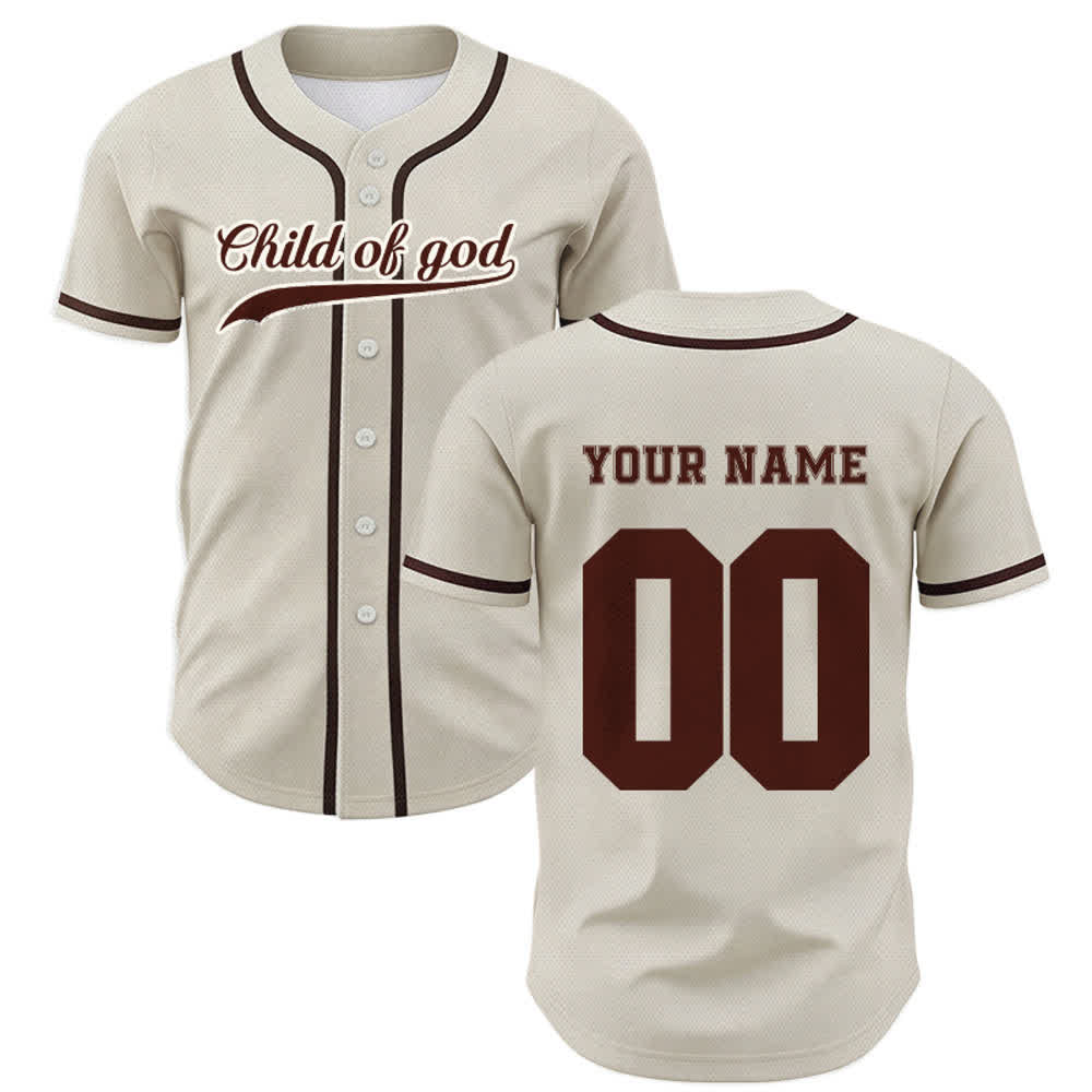Christianartworkshop Child Of God Maglia da baseball unisex personalizzata con nome e numero - image 1