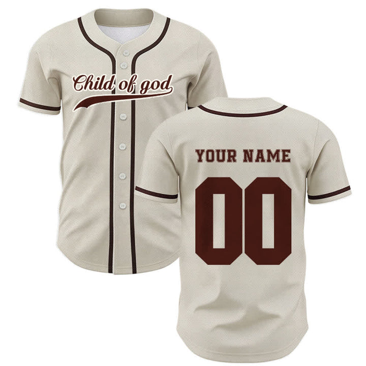 Christianartworkshop Child Of God Maglia da baseball unisex personalizzata con nome e numero - image 1