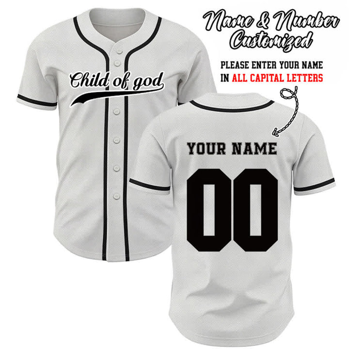 Christianartworkshop Child Of God Maglia da baseball unisex personalizzata con nome e numero - Bianco - 5XL - Nome & Numero personalizzati - image 16