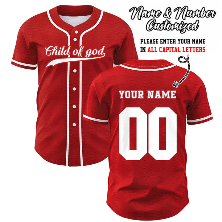 Christianartworkshop Child Of God Maglia da baseball unisex personalizzata con nome e numero - Rosso - 5XL - Nome & Numero personalizzati - image 24