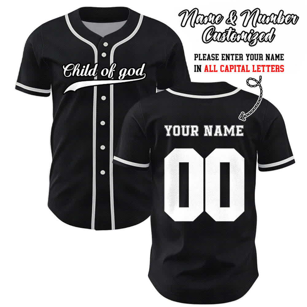 Christianartworkshop Child Of God Maglia da baseball unisex personalizzata con nome e numero - Nero - 5XL - Nome & Numero personalizzati - image 32