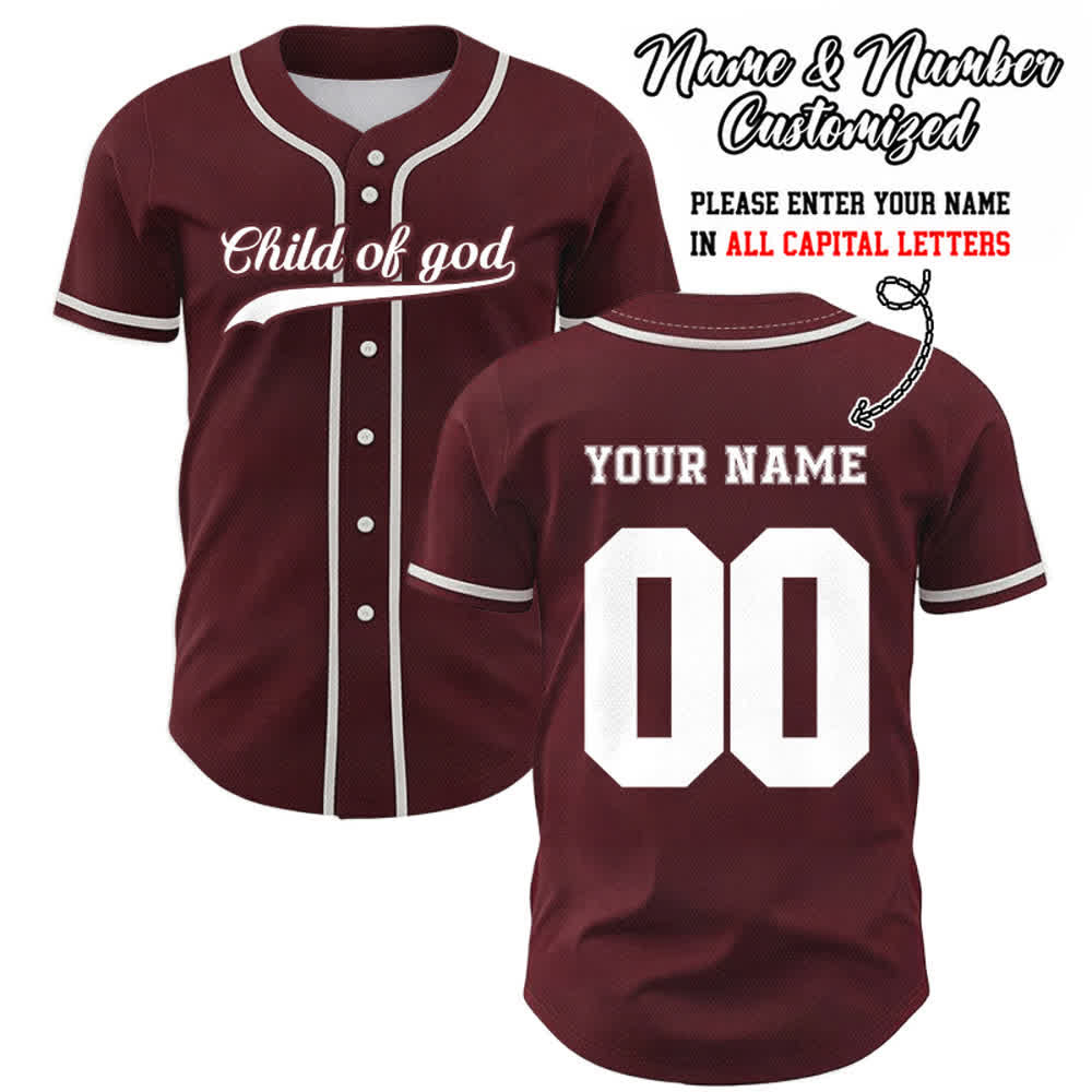 Christianartworkshop Child Of God Maglia da baseball unisex personalizzata con nome e numero - Vino - 5XL - Nome & Numero personalizzati - image 40