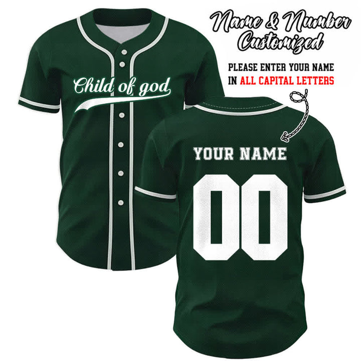 Christianartworkshop Child Of God Maglia da baseball unisex personalizzata con nome e numero - Verde - 5XL - Nome & Numero personalizzati - image 56