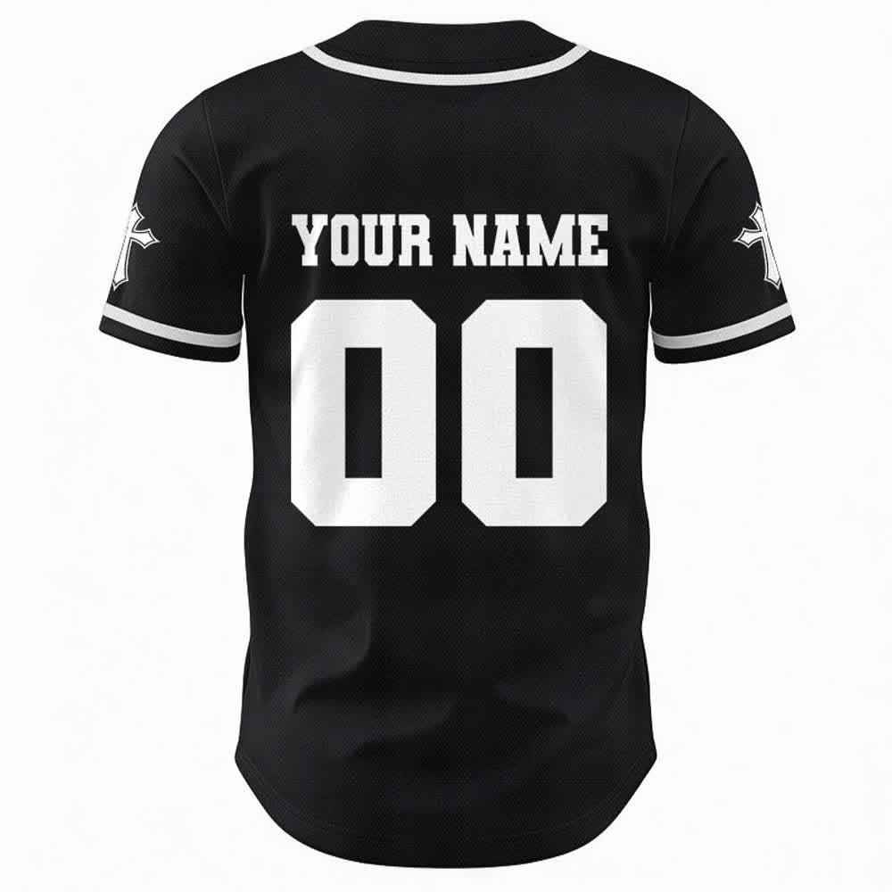 Christianartworkshop Leone Croce Gesù Fede Maglia da baseball unisex personalizzata con nome e numero personalizzati Nome Numero - image 2