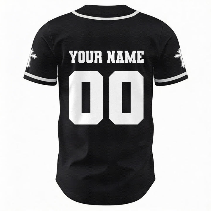 Christianartworkshop Leone Croce Gesù Fede Maglia da baseball unisex personalizzata con nome e numero personalizzati Nome Numero - image 2