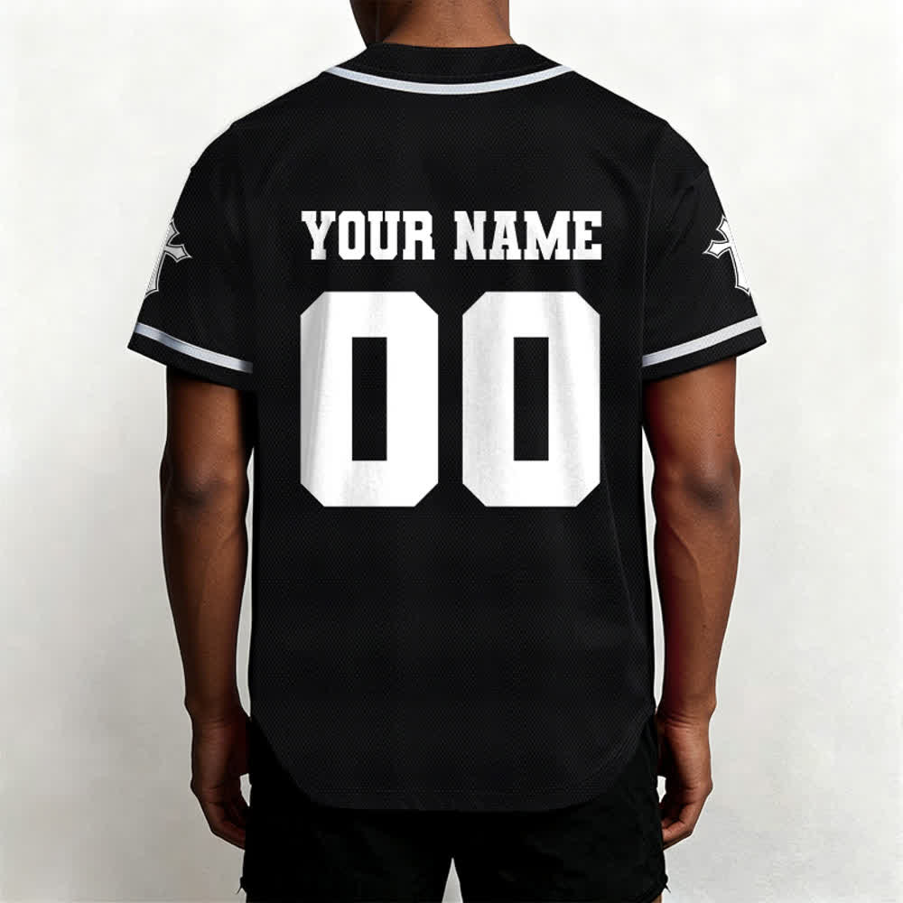 Christianartworkshop Leone Croce Gesù Fede Maglia da baseball unisex personalizzata con nome e numero personalizzati Nome Numero - image 4