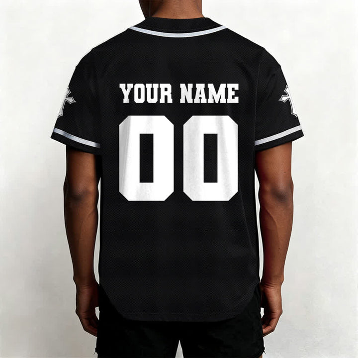 Christianartworkshop Leone Croce Gesù Fede Maglia da baseball unisex personalizzata con nome e numero personalizzati Nome Numero - image 4