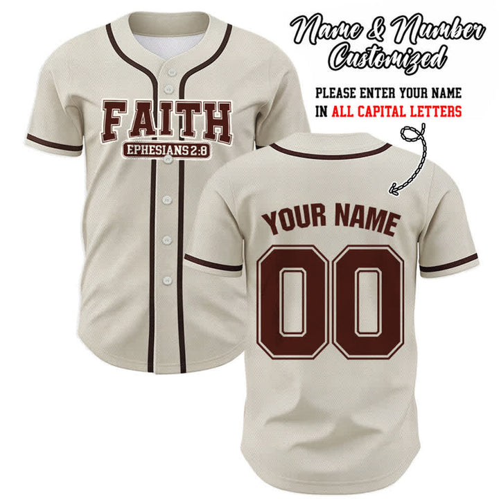Christianartworkshop Faith Maglia da baseball personalizzata con nome e numero - Albicocca - 5XL - Nome & Numero personalizzati - image 8